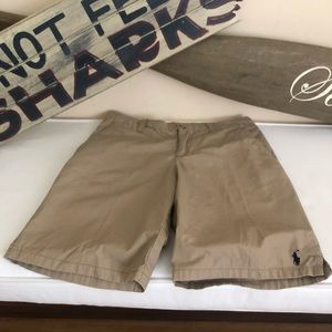 Boys Polo Khaki Bermudas Navy Logo